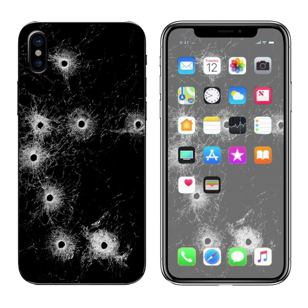 Bullet Holes In Glass Apple iPhone X Skin