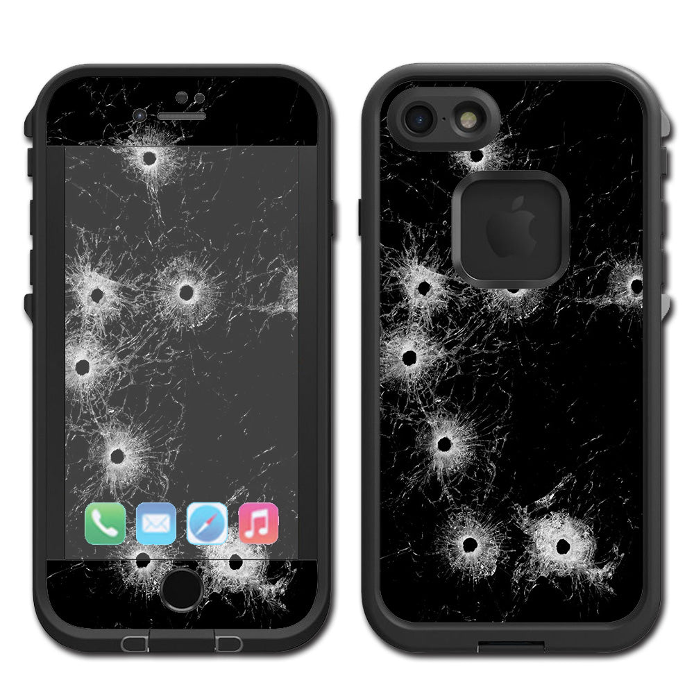  Bullet Holes In Glass Lifeproof Fre iPhone 7 or iPhone 8 Skin