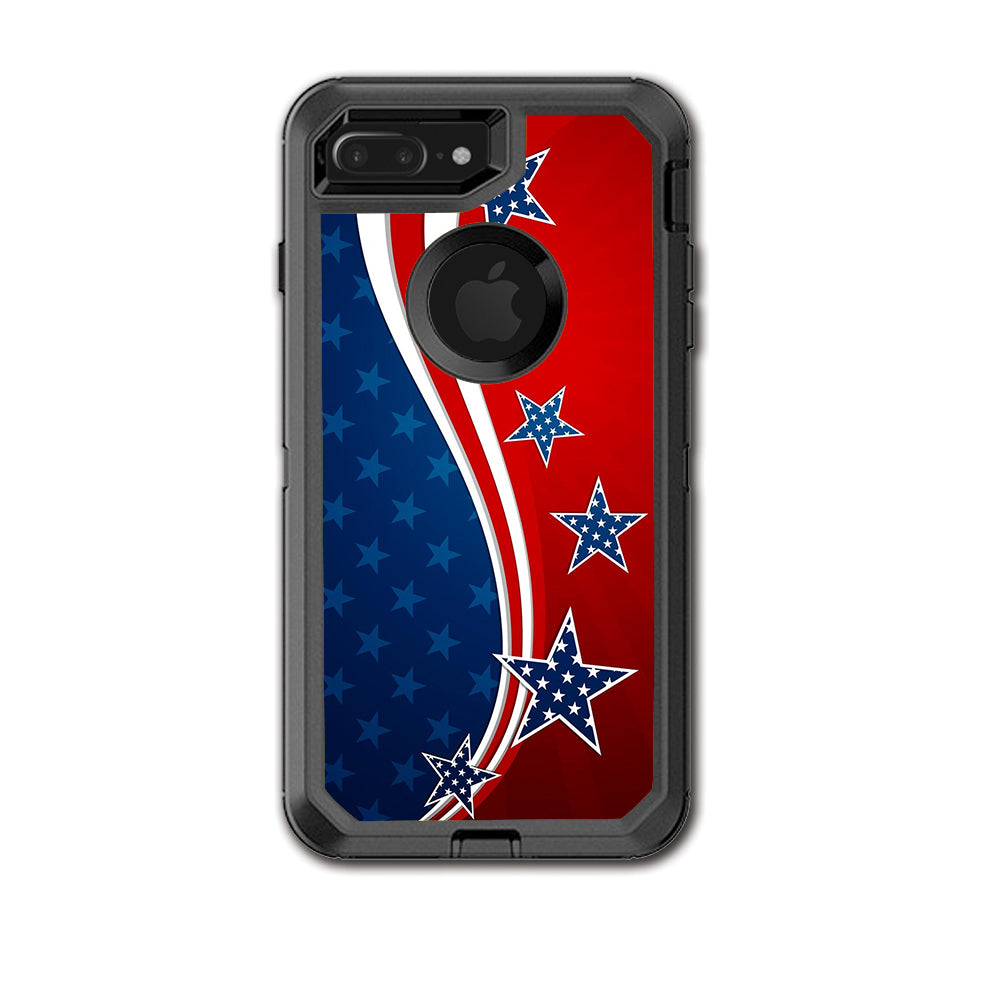  America Independence Stars Stripes Otterbox Defender iPhone 7+ Plus or iPhone 8+ Plus Skin