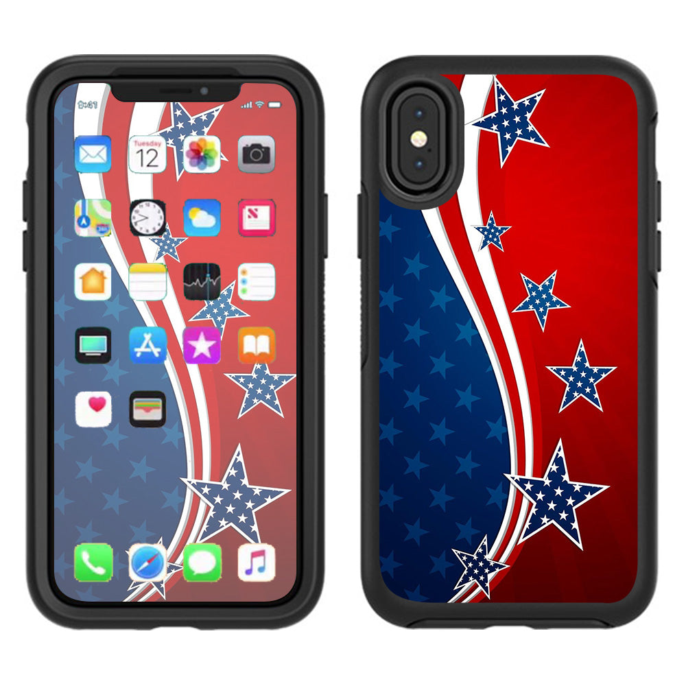  America Independence Stars Stripes Otterbox Defender Apple iPhone X Skin