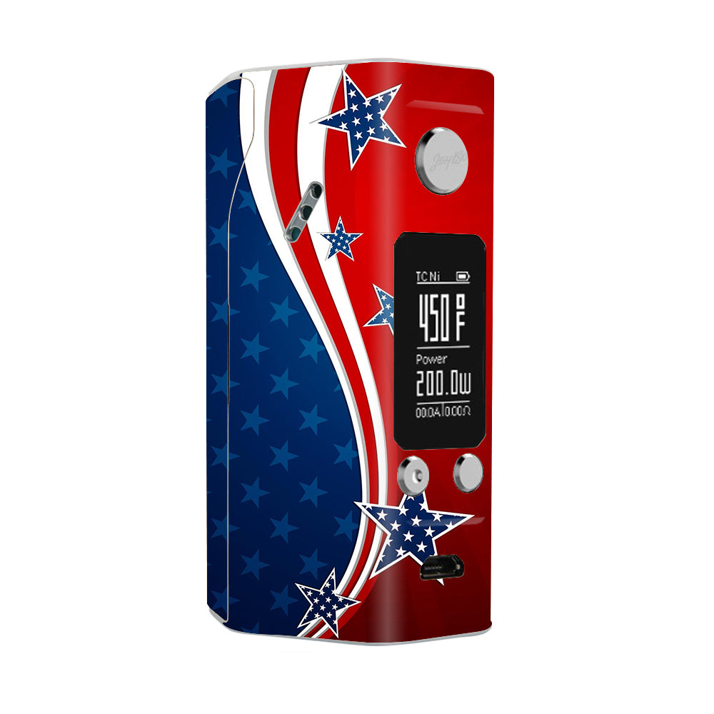  America Independence Stars Stripes Wismec Reuleaux RX200S Skin