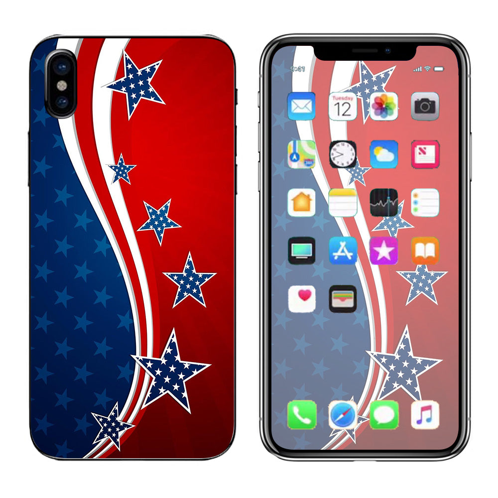  America Independence Stars Stripes Apple iPhone X Skin