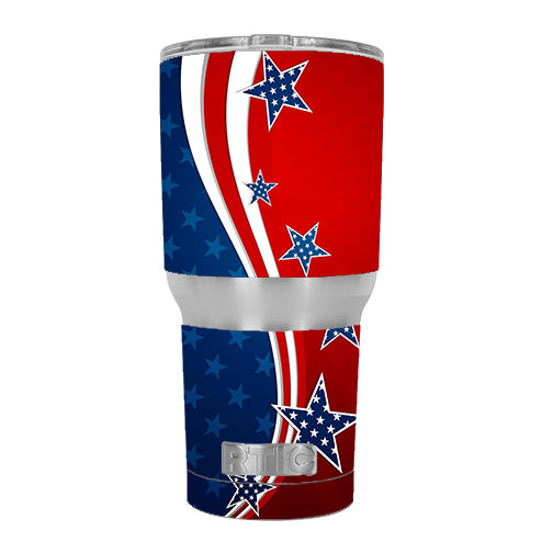  America Independence Stars Stripes RTIC 30oz Tumbler Skin