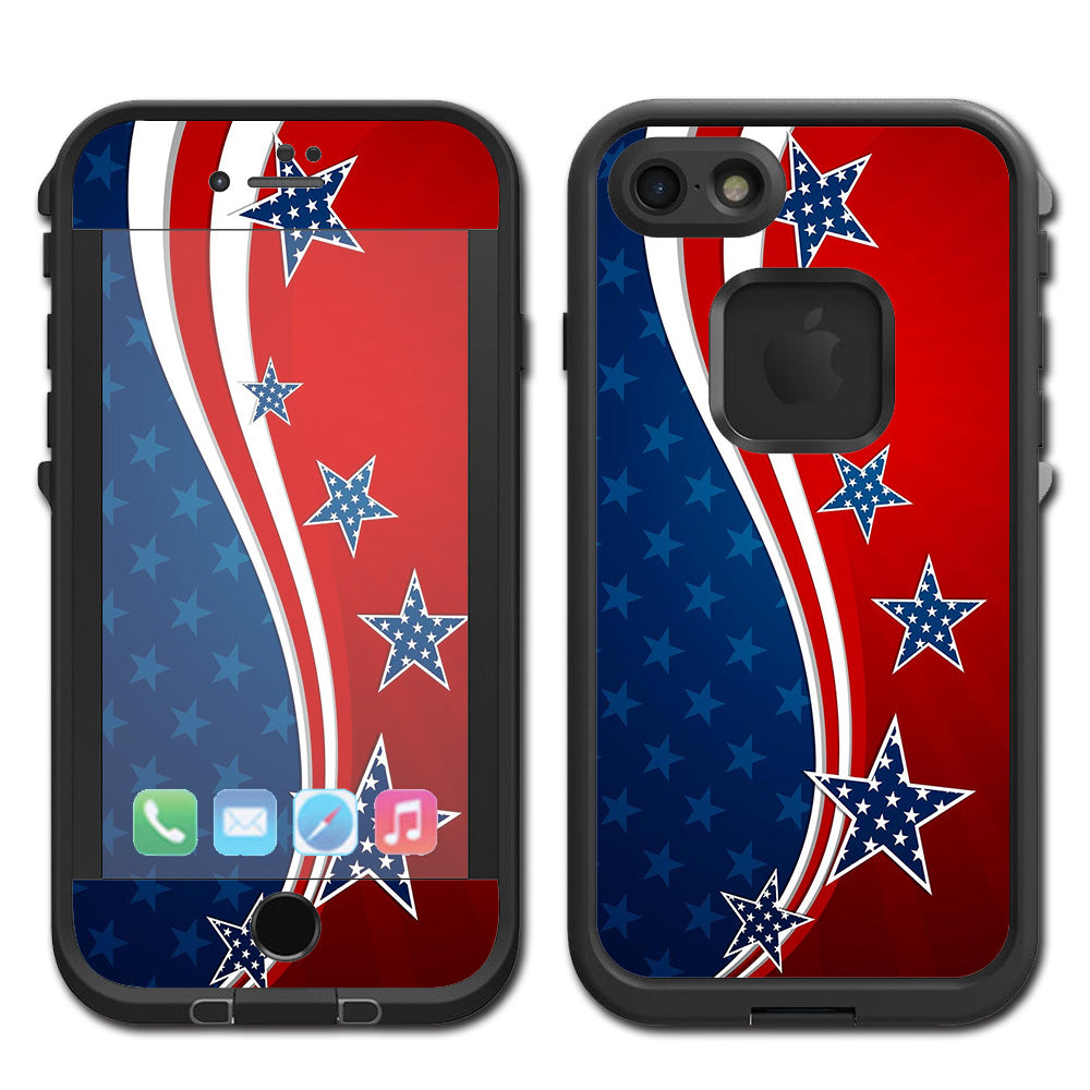  America Independence Stars Stripes Lifeproof Fre iPhone 7 or iPhone 8 Skin
