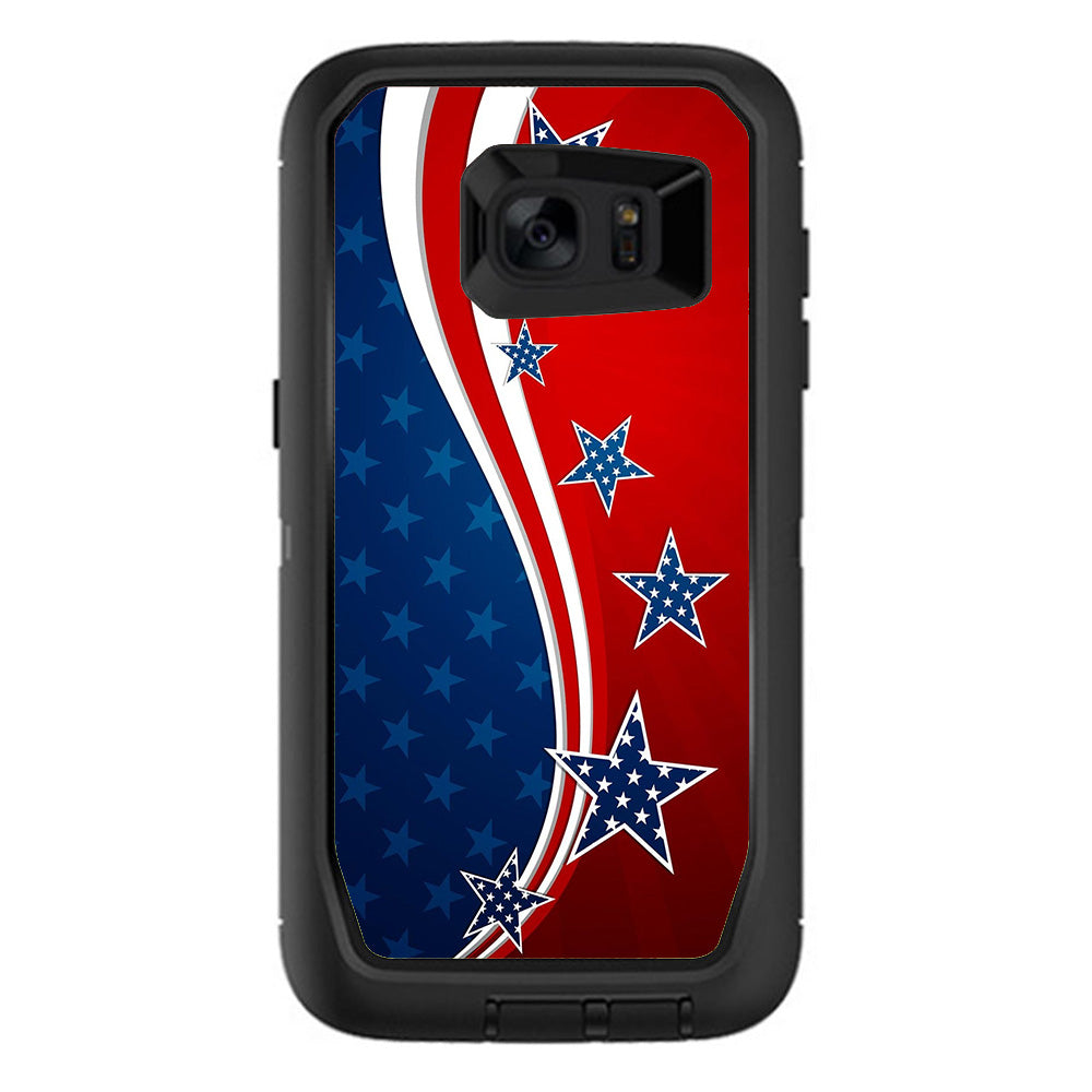  America Independence Stars Stripes Otterbox Defender Samsung Galaxy S7 Edge Skin