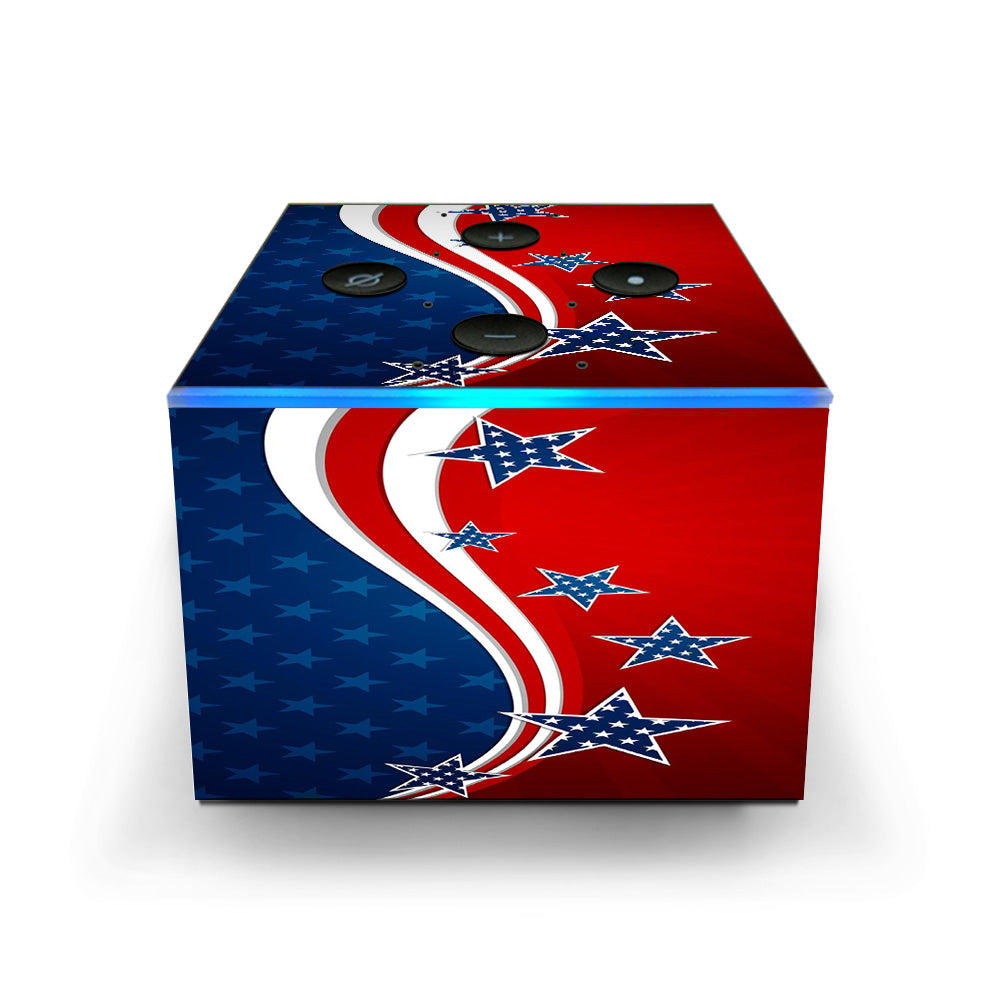  America Independence Stars Stripes Amazon Fire TV Cube Skin