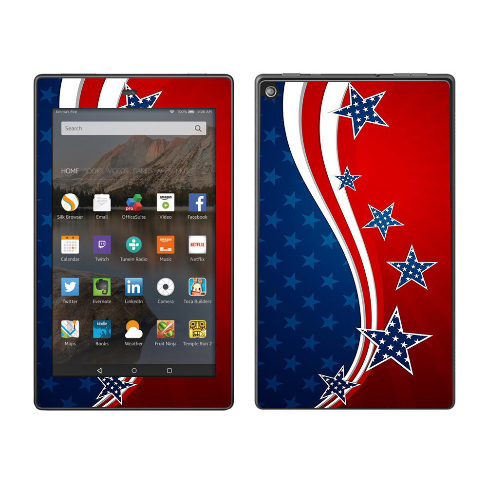  America Independence Stars Stripes Amazon Fire HD 8 Skin