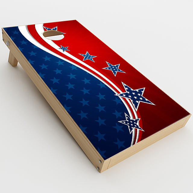  America Independence Stars Stripes Cornhole Game Boards  Skin