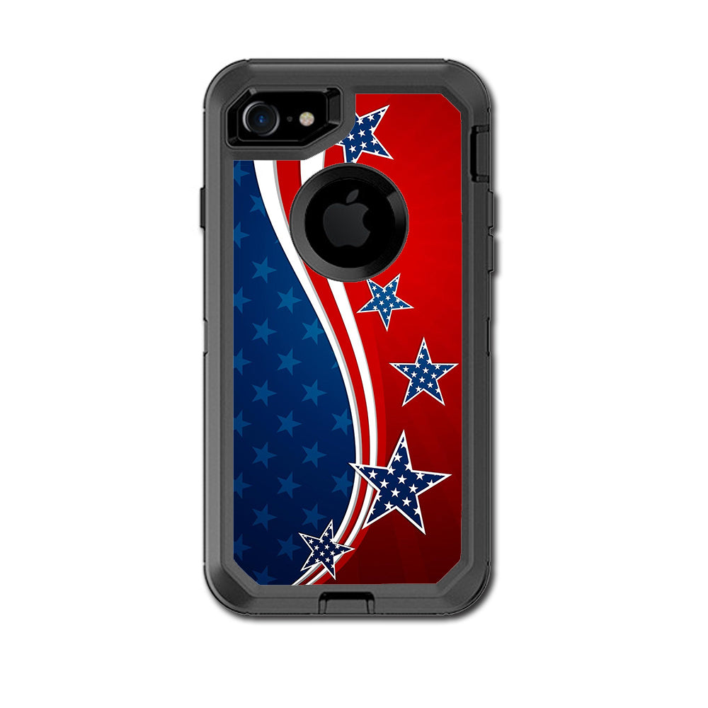  America Independence Stars Stripes Otterbox Defender iPhone 7 or iPhone 8 Skin