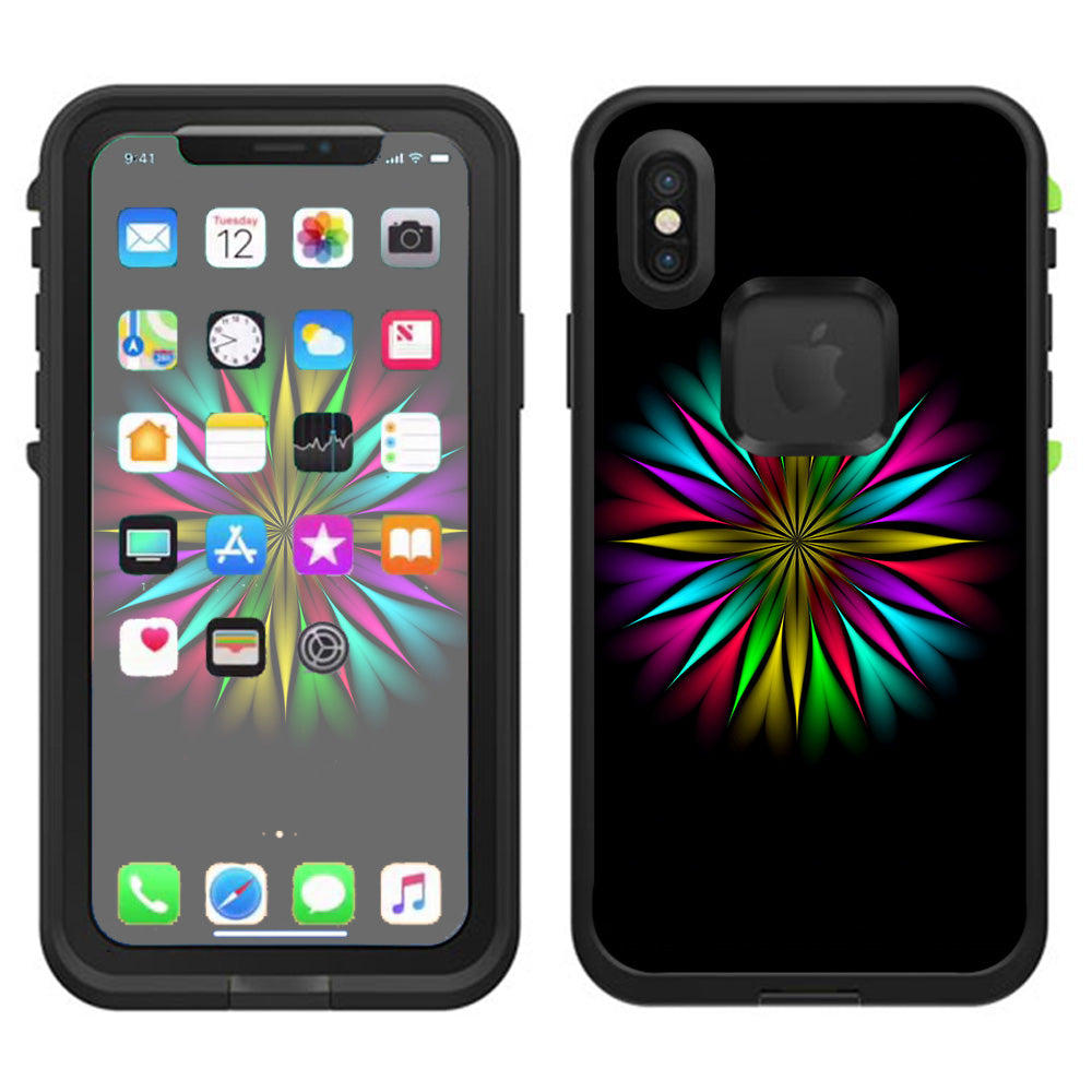  Neon Flower Trippy Shape Lifeproof Fre Case iPhone X Skin