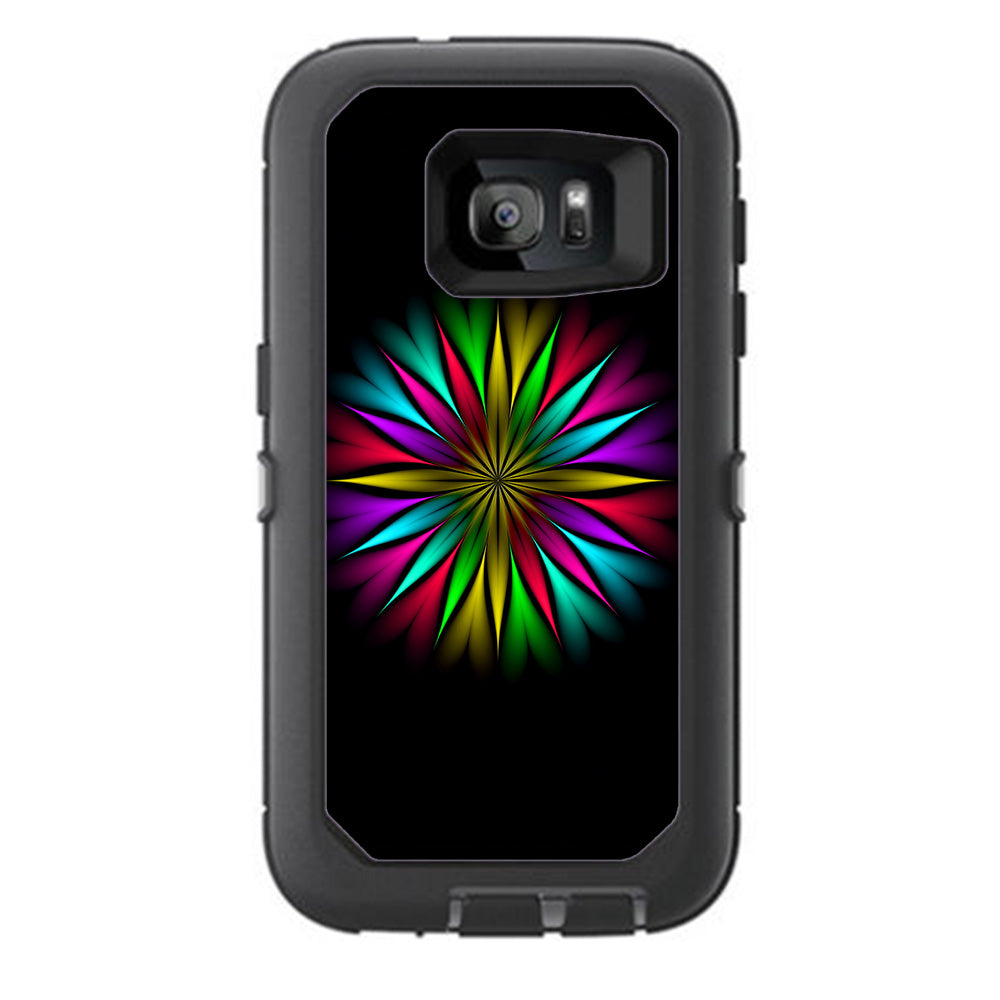  Neon Flower Trippy Shape Otterbox Defender Samsung Galaxy S7 Skin