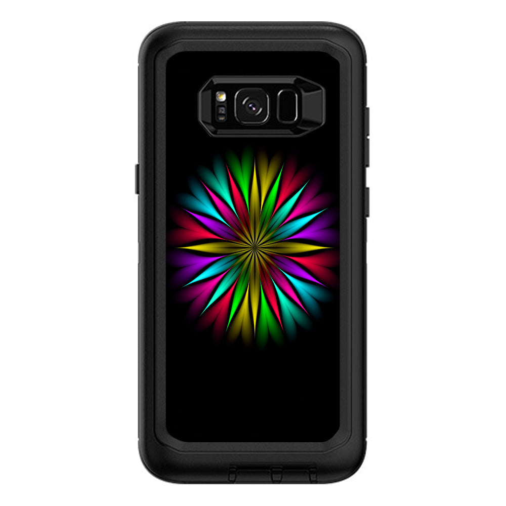  Neon Flower Trippy Shape Otterbox Defender Samsung Galaxy S8 Plus Skin