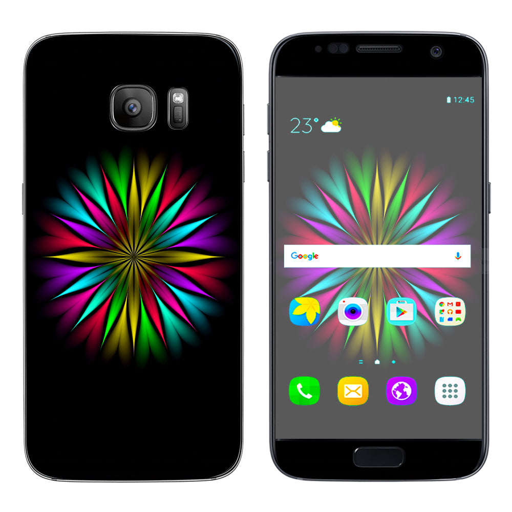  Neon Flower Trippy Shape Samsung Galaxy S7 Skin