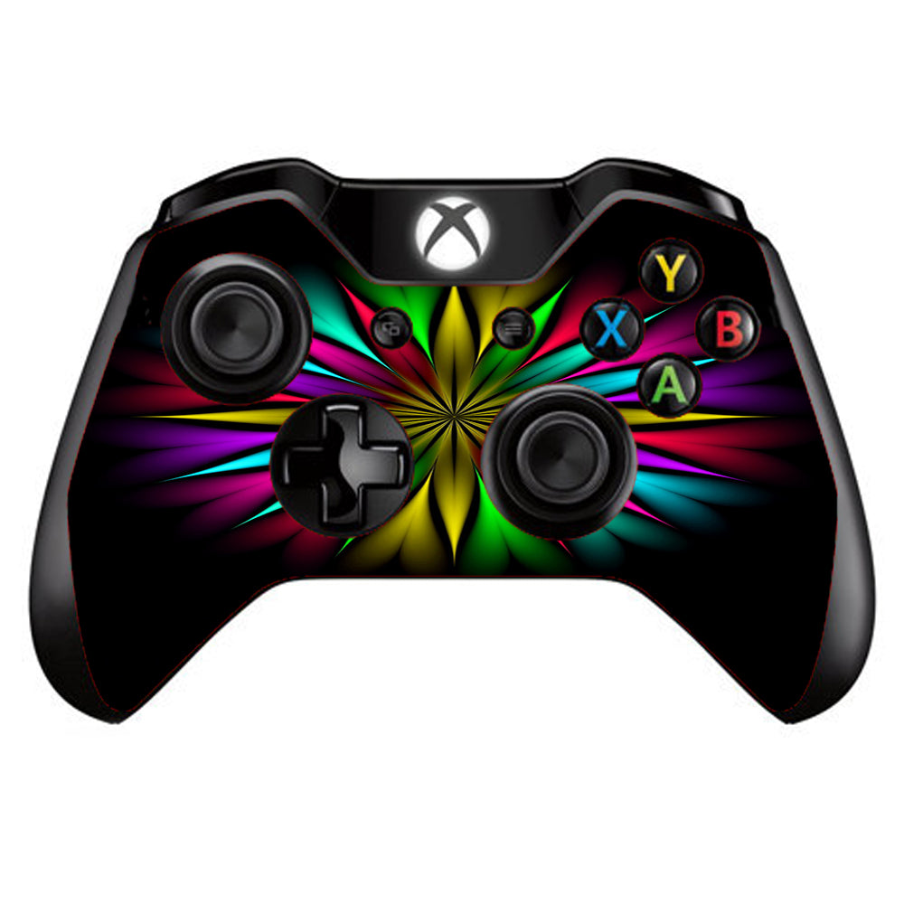  Neon Flower Trippy Shape Microsoft Xbox One Controller Skin
