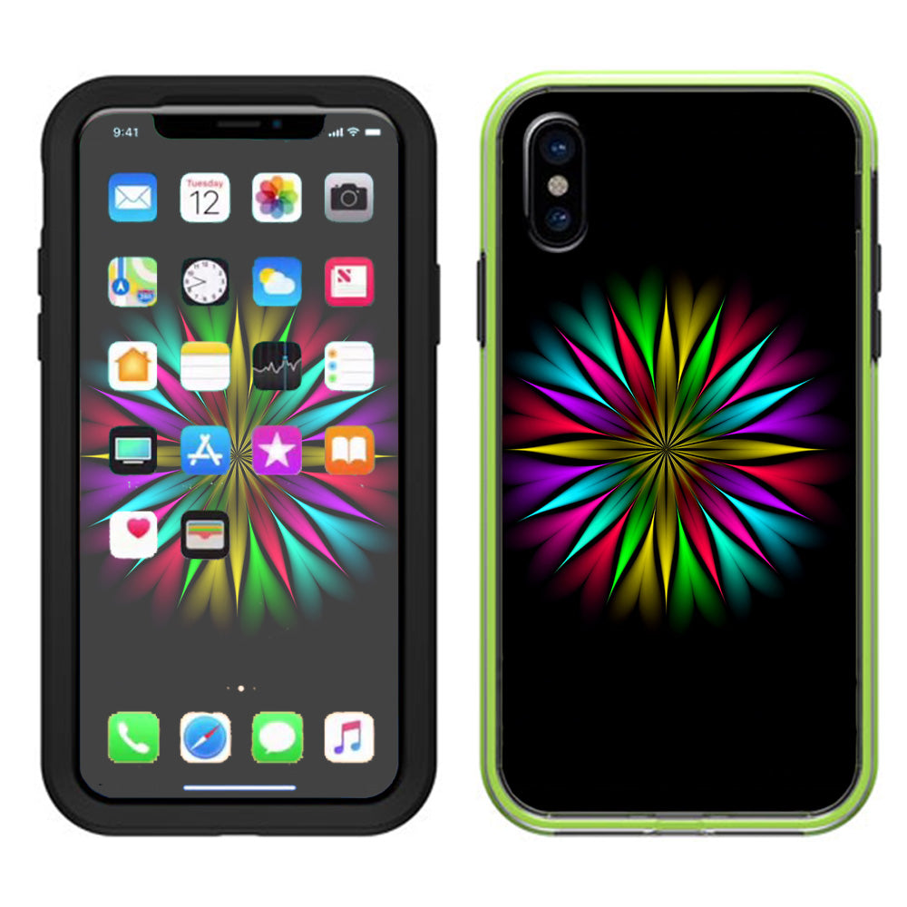  Neon Flower Trippy Shape Lifeproof Slam Case iPhone X Skin