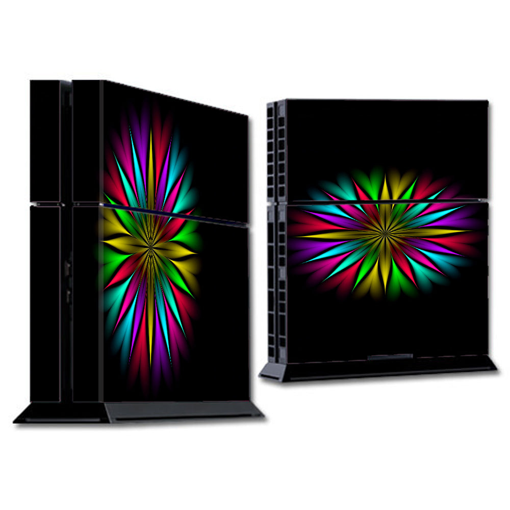  Neon Flower Trippy Shape Sony Playstation PS4 Skin