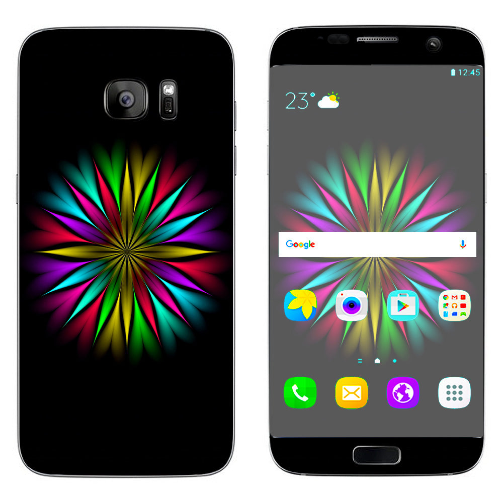  Neon Flower Trippy Shape Samsung Galaxy S7 Edge Skin