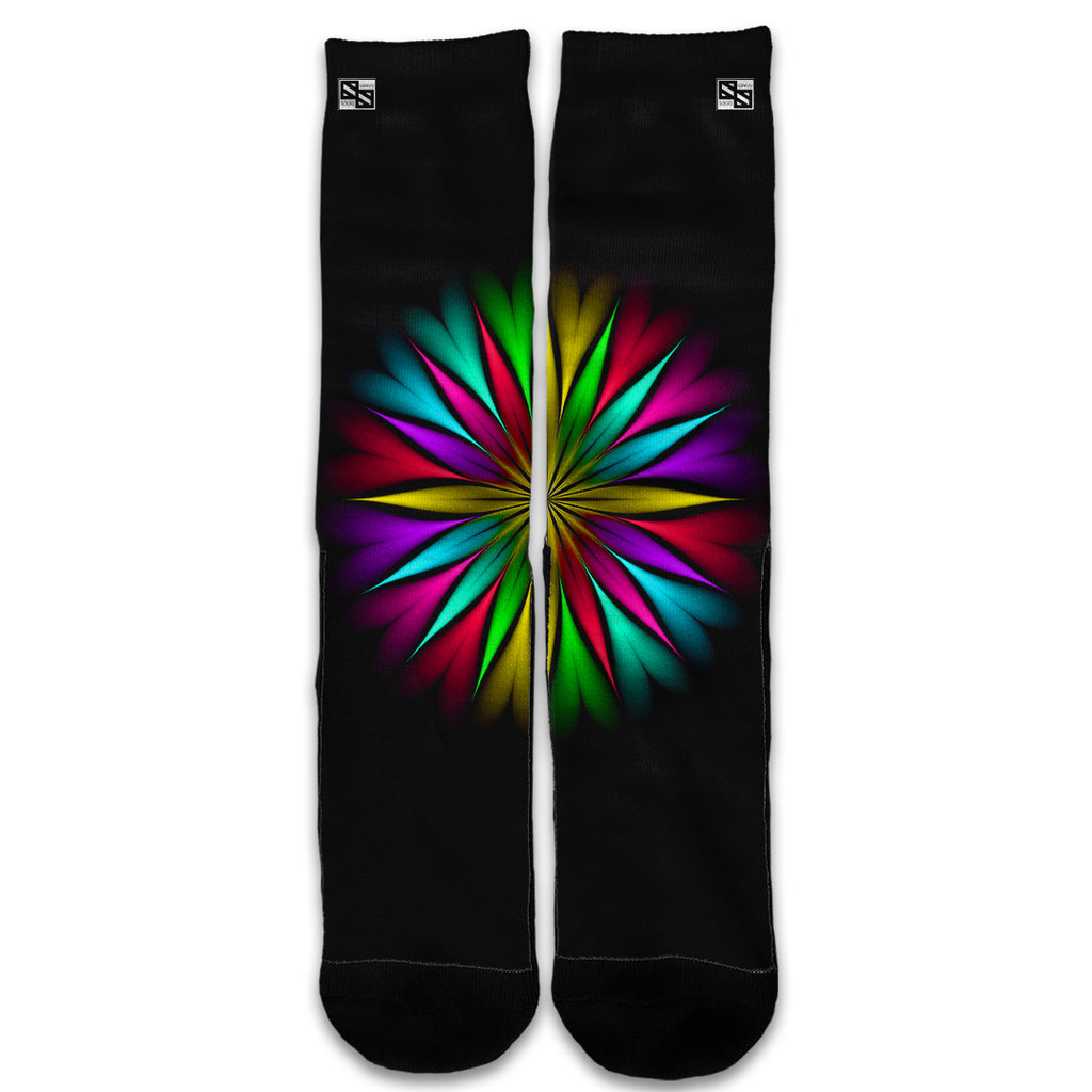  Neon Flower Trippy Shape Universal Socks