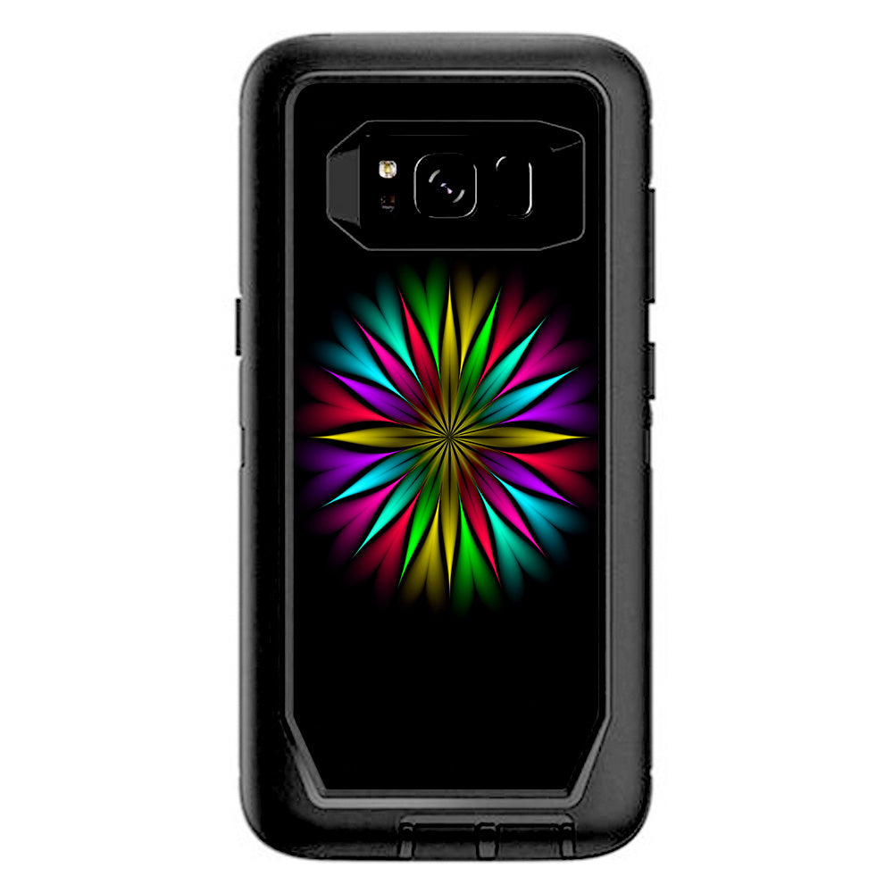  Neon Flower Trippy Shape Otterbox Defender Samsung Galaxy S8 Skin
