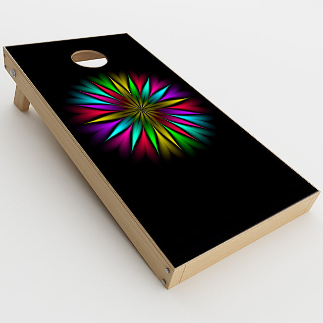  Neon Flower Trippy Shape Cornhole Game Boards  Skin