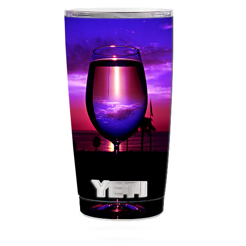  Tropical Sunset Wine Glass Yeti 20oz Rambler Tumbler Skin