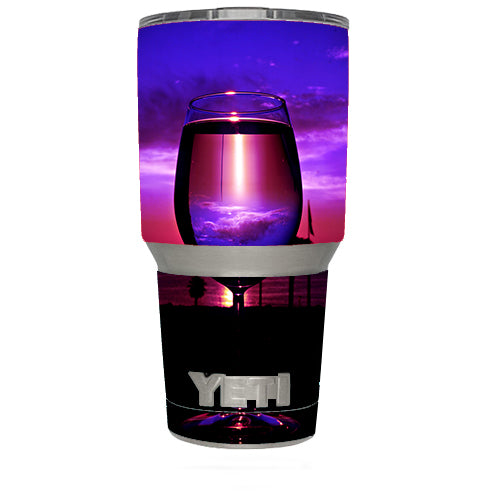  Tropical Sunset Wine Glass Yeti 30oz Rambler Tumbler Skin