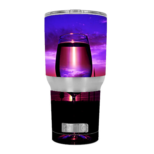  Tropical Sunset Wine Glass RTIC 30oz Tumbler Skin
