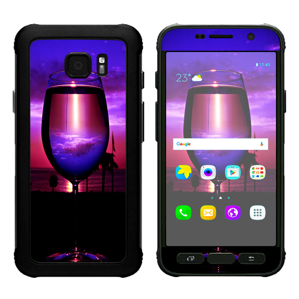  Tropical Sunset Wine Glass Samsung Galaxy S7 Active Skin