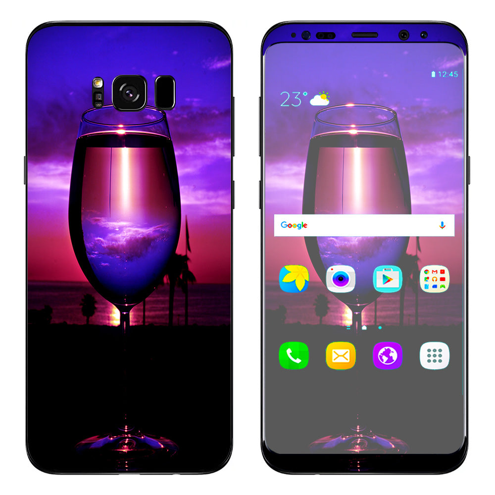  Tropical Sunset Wine Glass Samsung Galaxy S8 Plus Skin