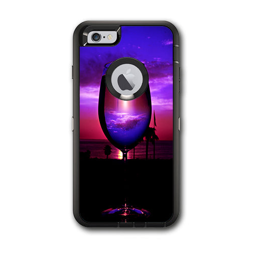  Tropical Sunset Wine Glass Otterbox Defender iPhone 6 PLUS Skin