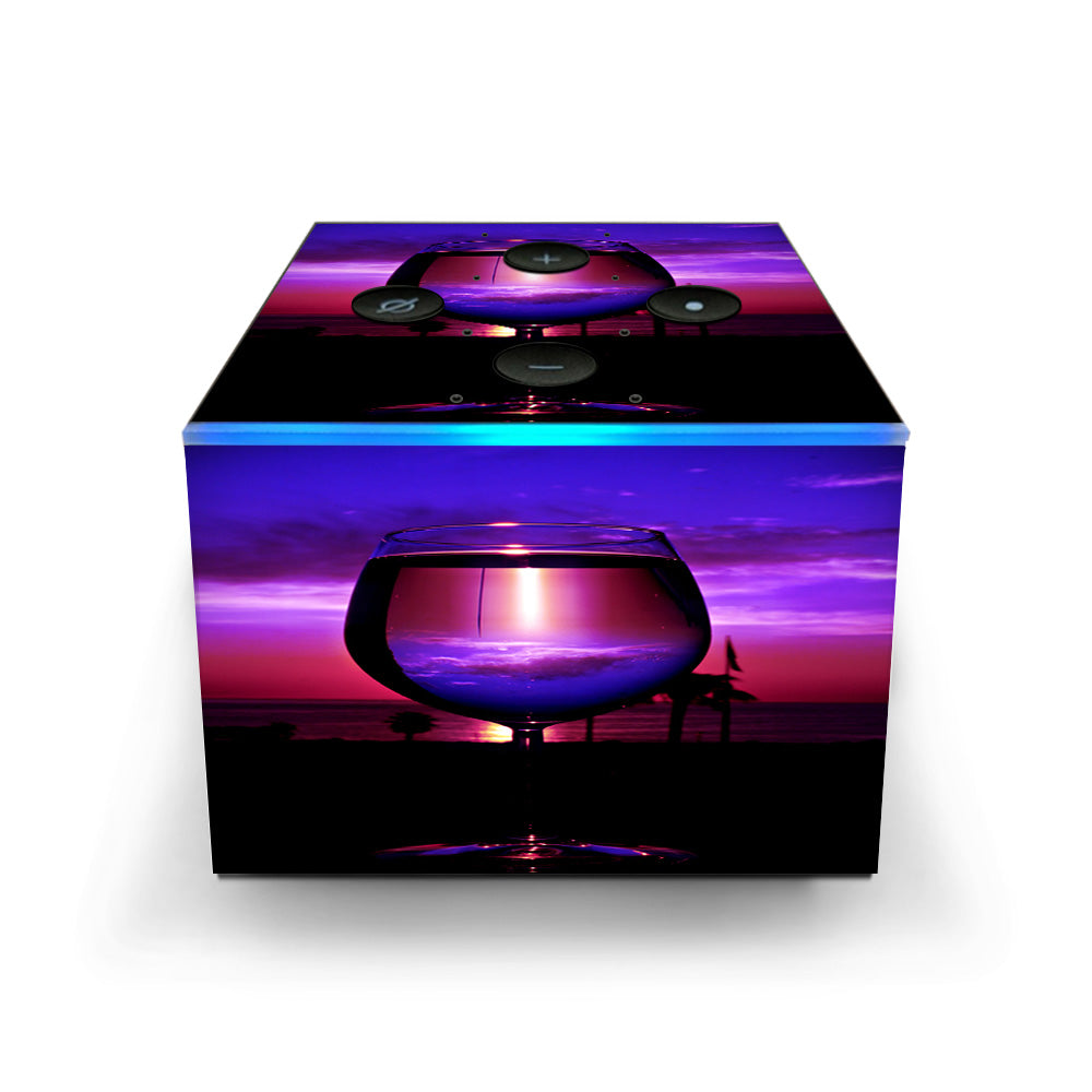  Tropical Sunset Wine Glass Amazon Fire TV Cube Skin