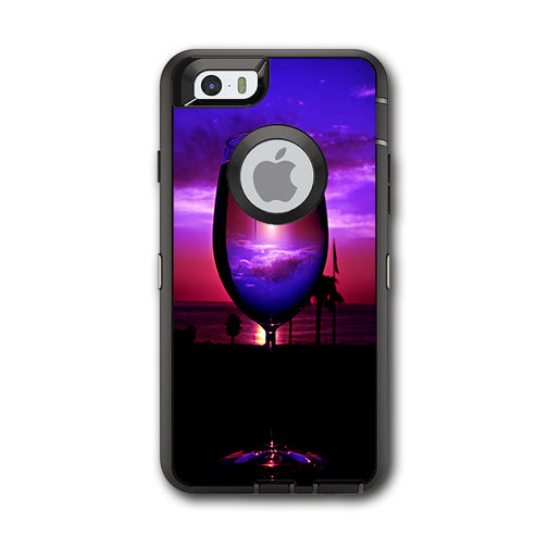  Tropical Sunset Wine Glass Otterbox Defender iPhone 6 Skin