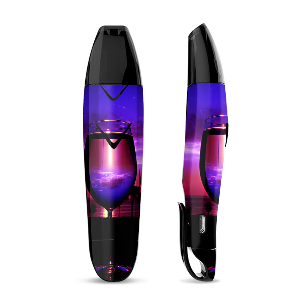 Skin Decal Vinyl Wrap for Suorin Vagon  Vape / Tropical Sunset Wine Glass