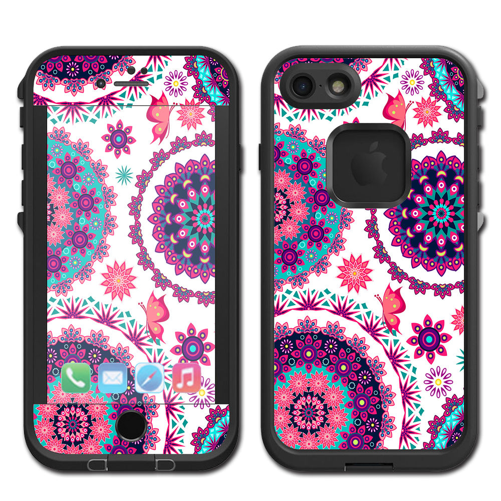 Flowers Paisley Butterfly Mandala Lifeproof Fre iPhone 7 or iPhone 8 Skin