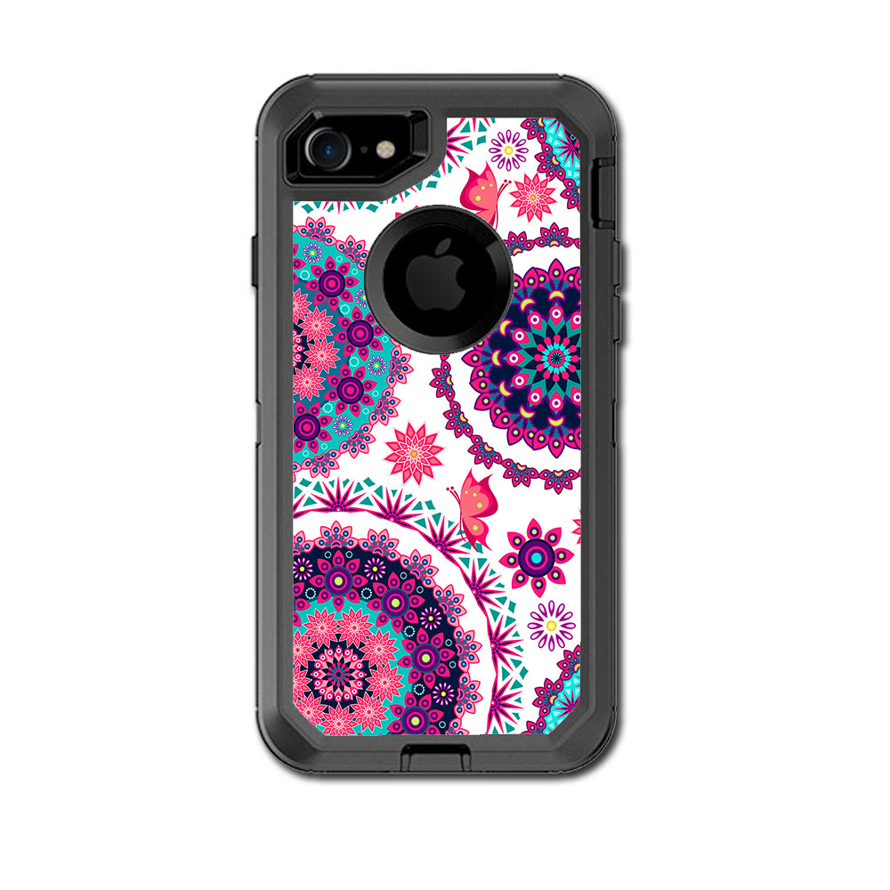  Flowers Paisley Butterfly Mandala Otterbox Defender iPhone 7 or iPhone 8 Skin