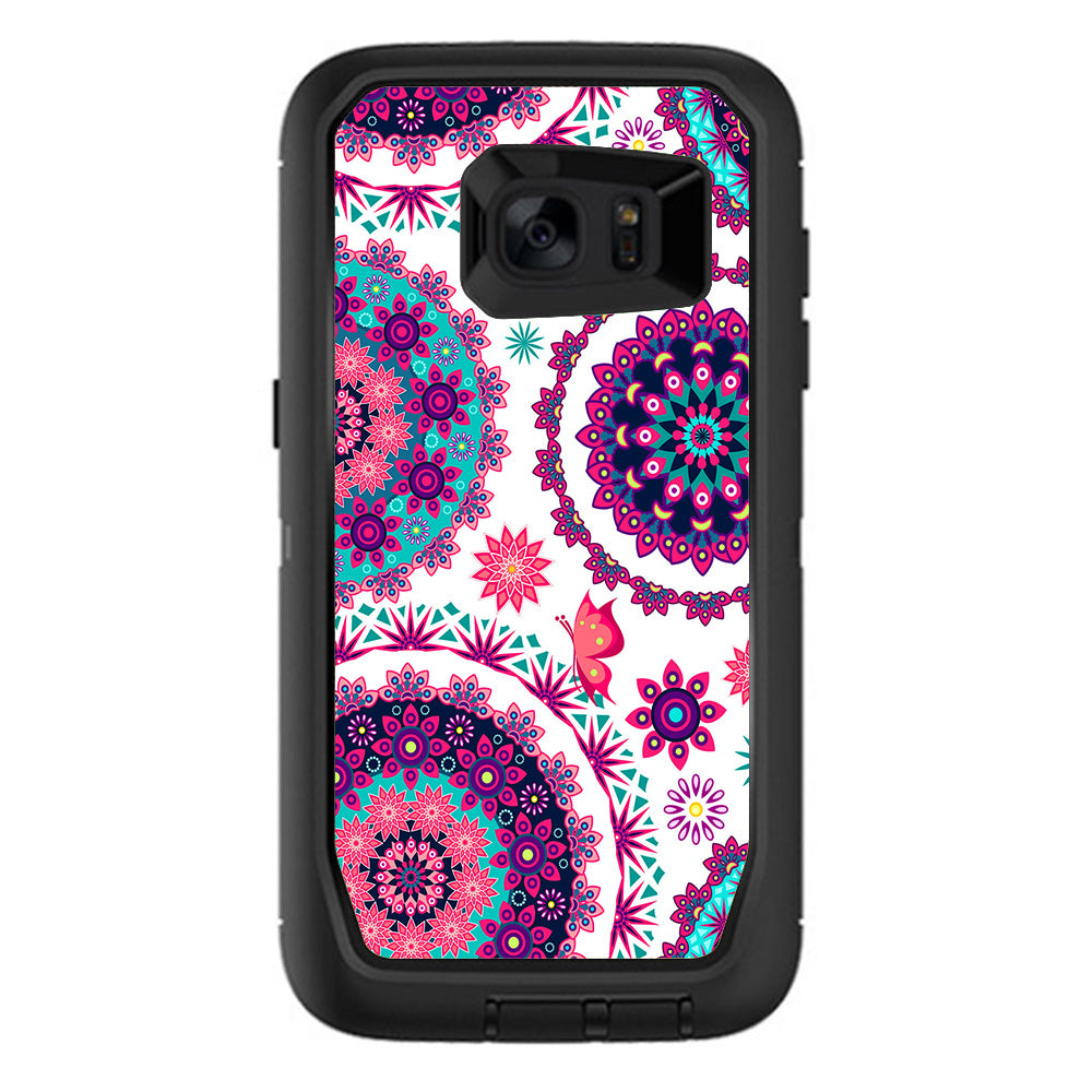  Flowers Paisley Butterfly Mandala Otterbox Defender Samsung Galaxy S7 Edge Skin