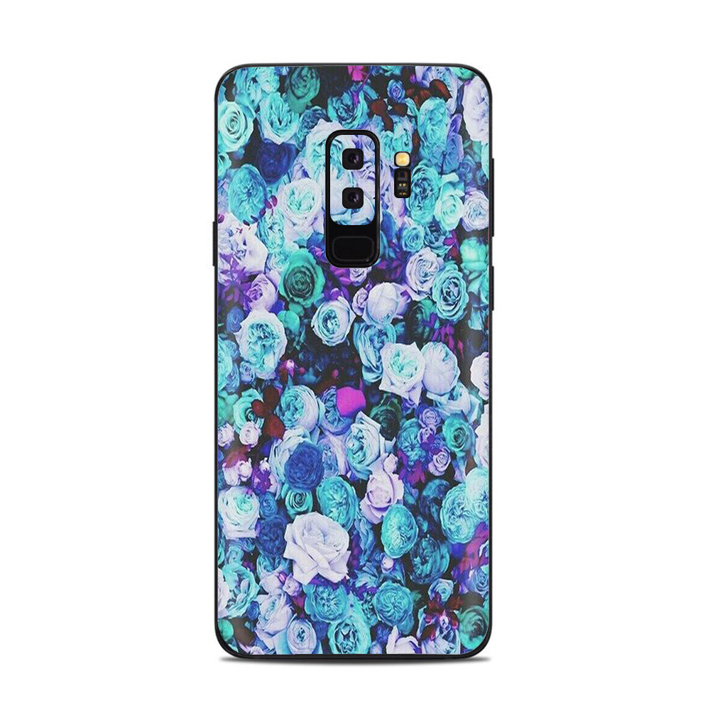  Blue Roses Floral Pattern Samsung Galaxy S9 Plus Skin