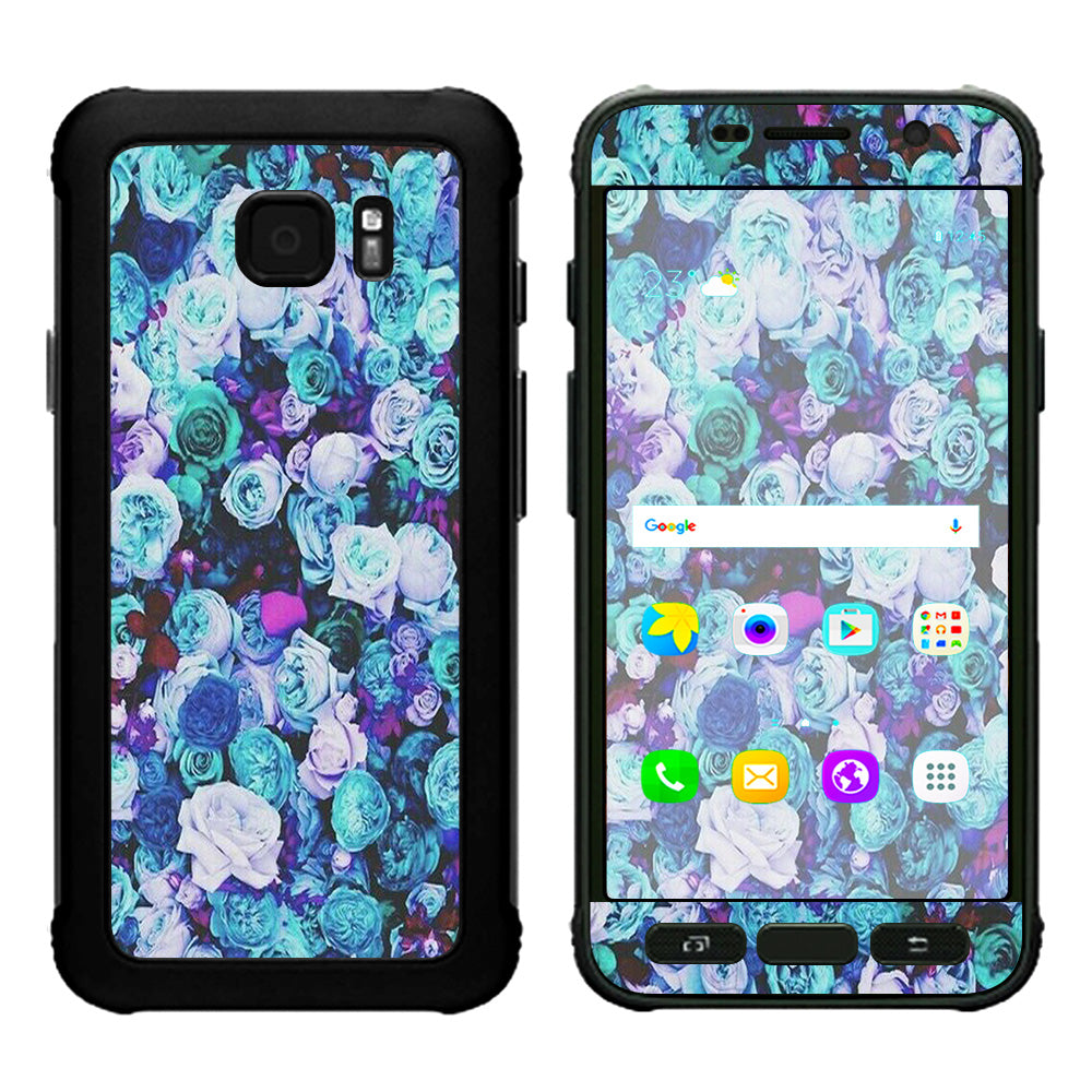  Blue Roses Floral Pattern Samsung Galaxy S7 Active Skin