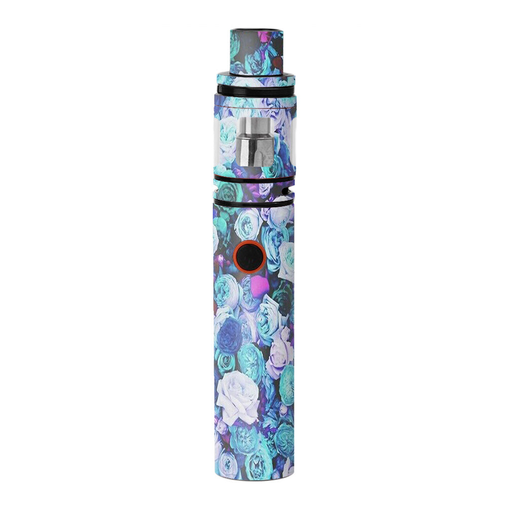  Blue Roses Floral Pattern Smok Stick V8 Skin