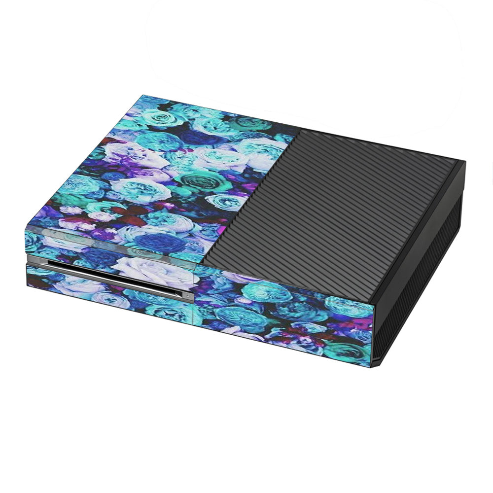  Blue Roses Floral Pattern Microsoft Xbox One Skin