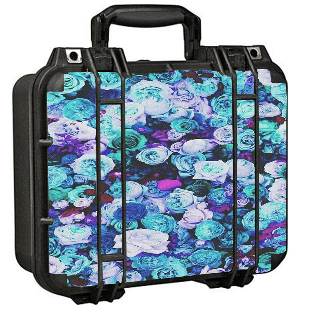  Blue Roses Floral Pattern Pelican Case 1400 Skin