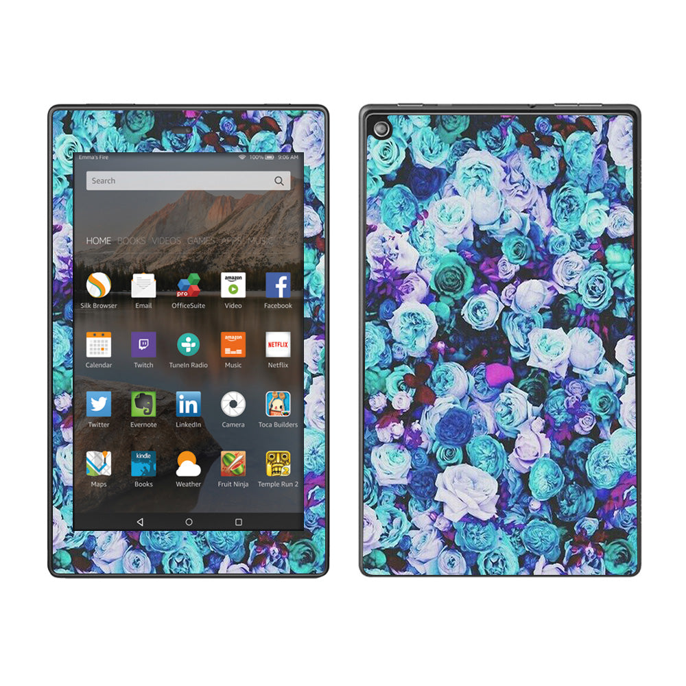  Blue Roses Floral Pattern Amazon Fire HD 8 Skin
