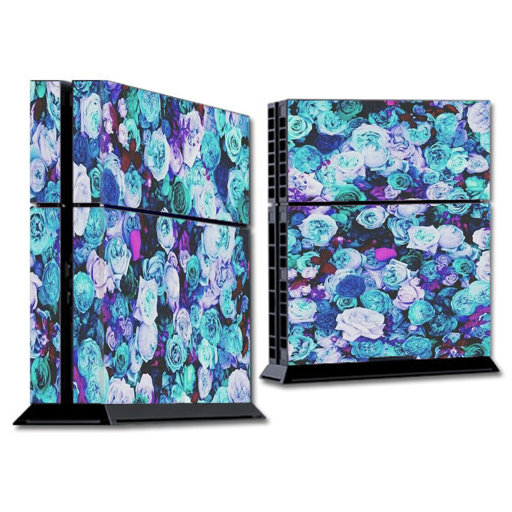  Blue Roses Floral Pattern Sony Playstation PS4 Skin