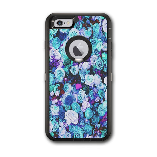  Blue Roses Floral Pattern Otterbox Defender iPhone 6 PLUS Skin