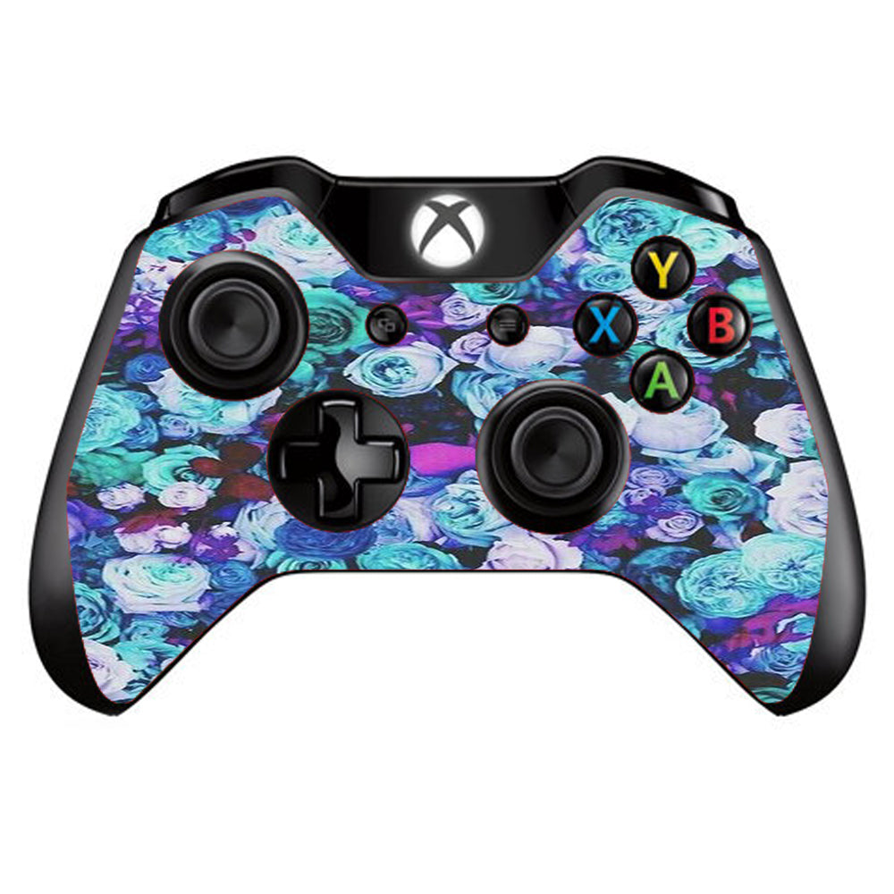  Blue Roses Floral Pattern Microsoft Xbox One Controller Skin