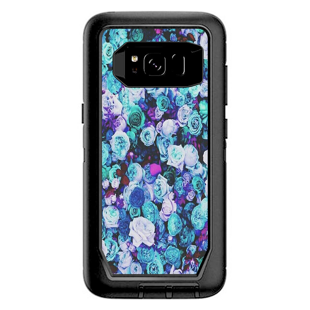  Blue Roses Floral Pattern Otterbox Defender Samsung Galaxy S8 Skin