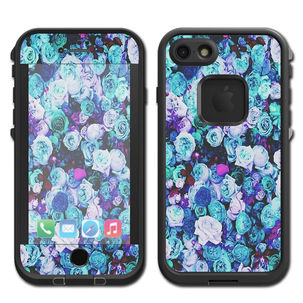  Blue Roses Floral Pattern Lifeproof Fre iPhone 7 or iPhone 8 Skin