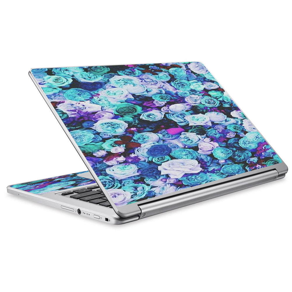  Blue Roses Floral Pattern Acer Chromebook R13 Skin