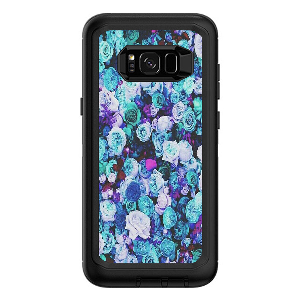  Blue Roses Floral Pattern Otterbox Defender Samsung Galaxy S8 Plus Skin