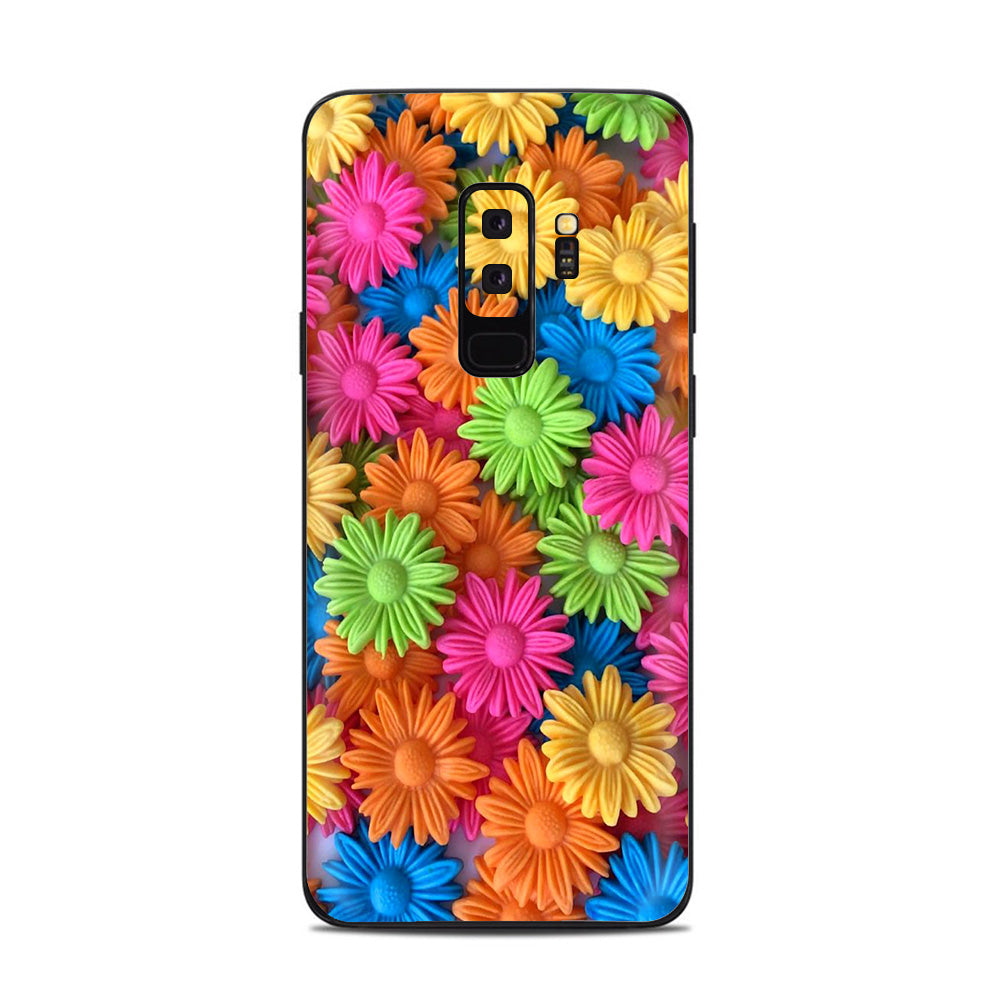  Colorful Wax Daisies Flowers Samsung Galaxy S9 Plus Skin